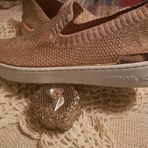Michael Kors Glittering Gold Slip-On Sneakers